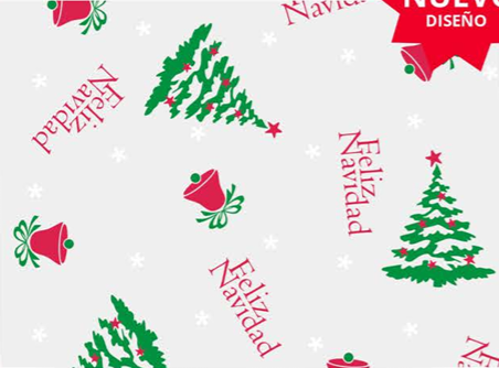 Papel Celofan Pliego Arbol Feliz Navidad x 25