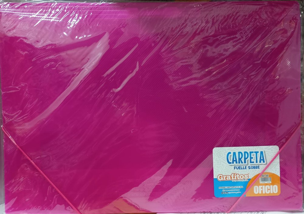 Carpeta Seguridad Plastica Oficio Fucsia