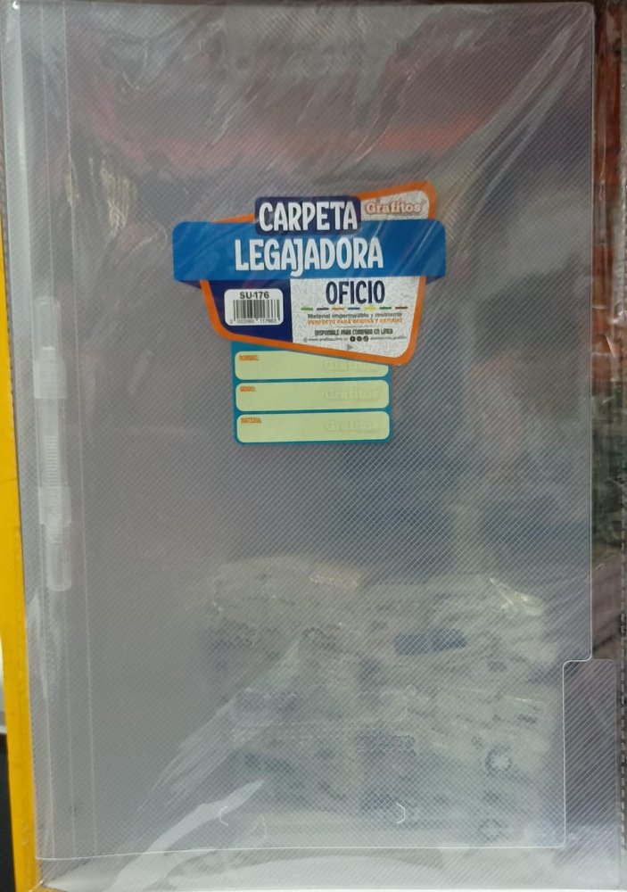 Carpeta Legajadora Plastica Oficio Transparente