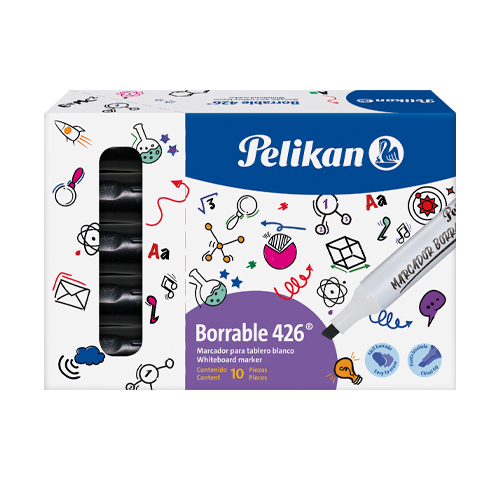 Marcador Borrable Pelikan Negro 426 Caja x 10