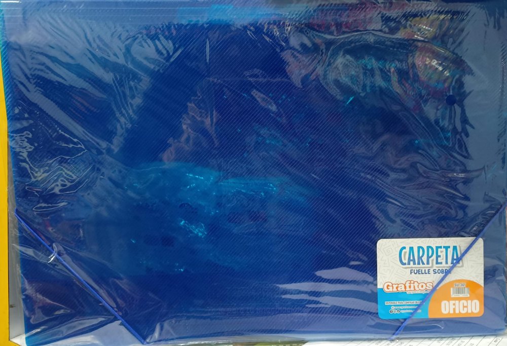Carpeta Seguridad Plastica Oficio Azul