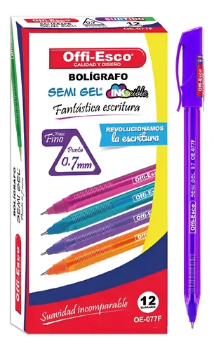 Esfero Semi Gel Offi-Esco Morado 0.7 C*12