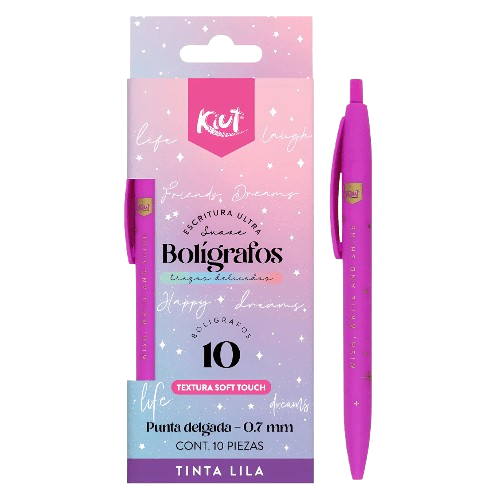 Esfero Kiut Semigel 0.7 RT Morado Caja x 10