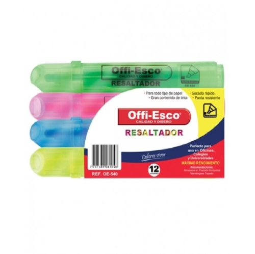 Resaltador Offi-Esco 540 Surtido Caja x 12