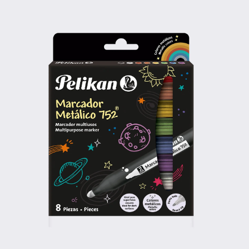 Marcador Pelikan Grafico Metalico Surtido 752 Caja x 8
