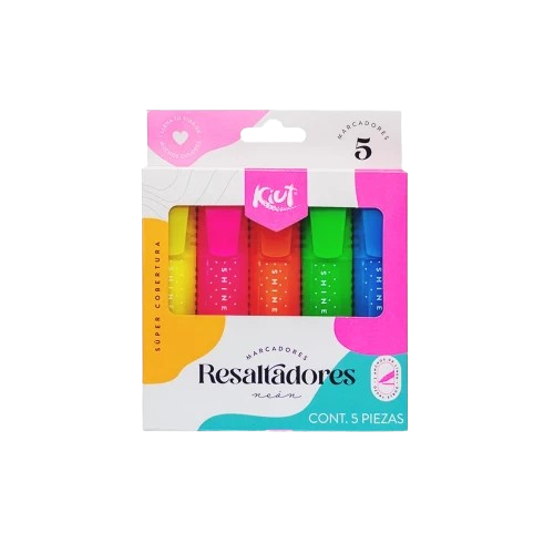 Resaltador Kiut Neon Caja x 5