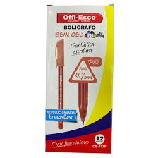 Esfero Semi Gel Offi-Esco 0.7 Rosado Pastel Caja x 12
