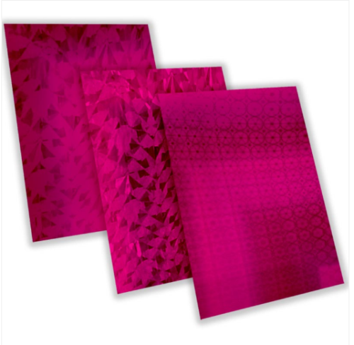 Papel Hologramico Fucsia x 10