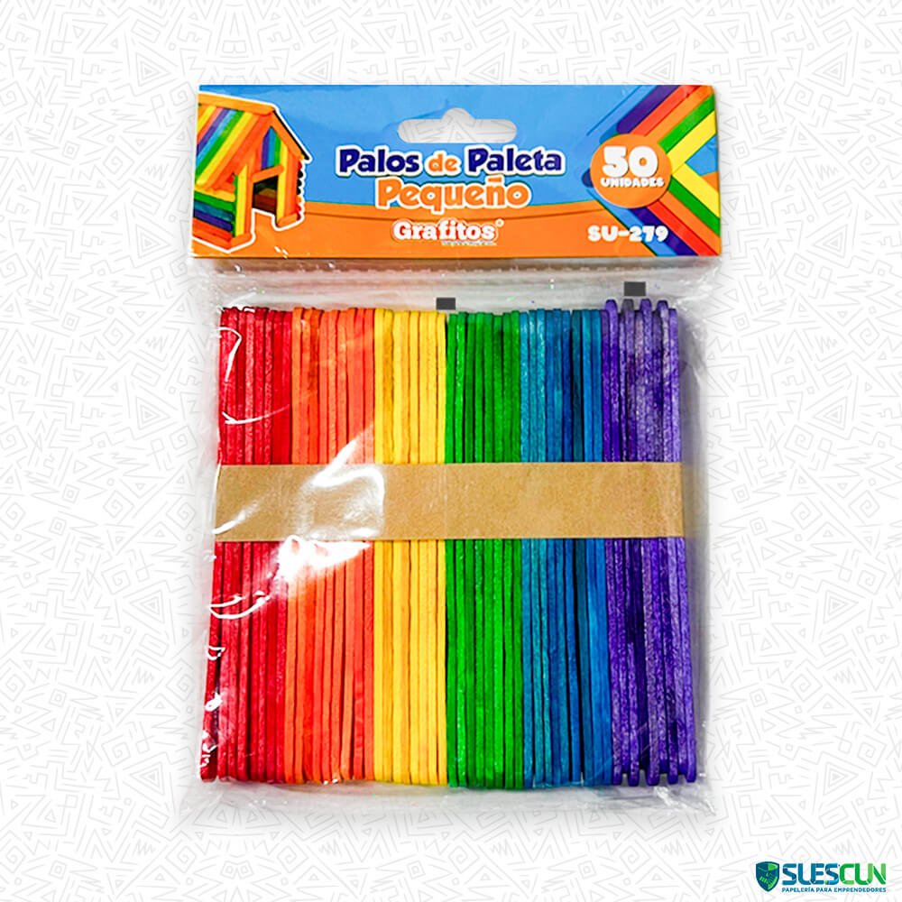 Palo Paleta Color Pequeño Paquete x 50