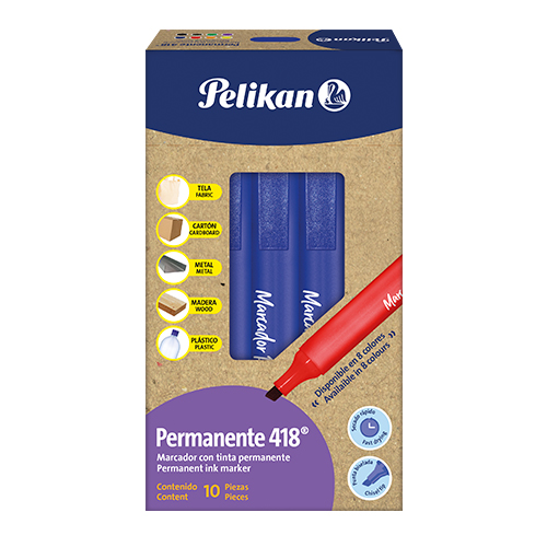 Marcador Azul Pelikan 418 Caja x 10