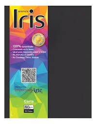 Papel Iris Carta Negro Paquere x 20