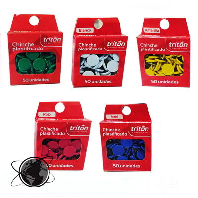 Chinche Plastico Surtido Triton x 50