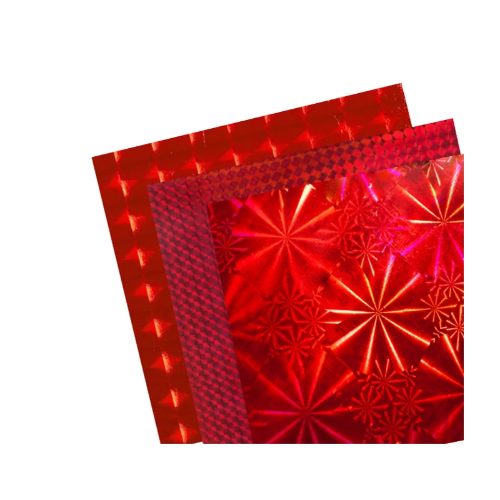 Papel Hologramico Rojo x 10