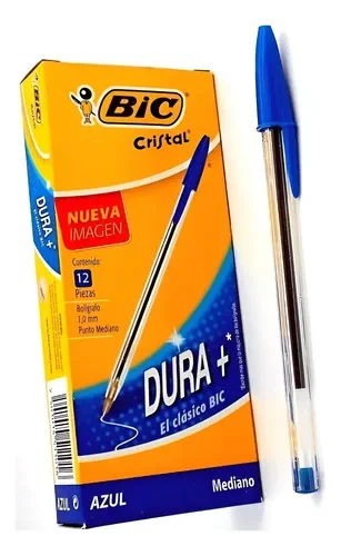 Esfero Bic Cristal Azul Oscuro Caja x12