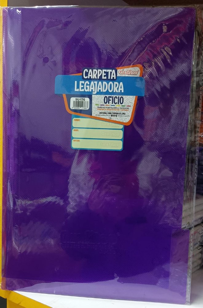 Carpeta Legajadora Plastica Oficio Morada