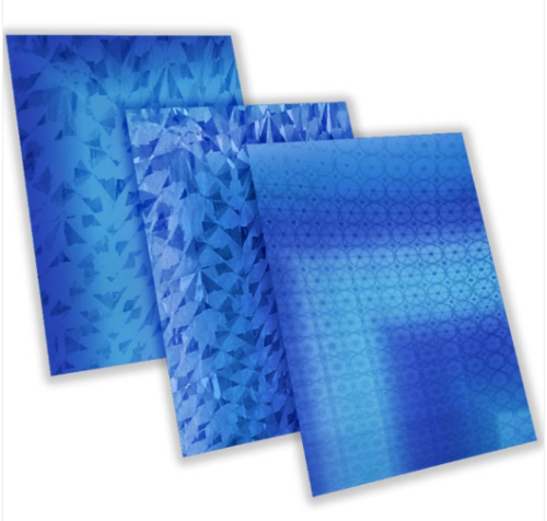 Papel Hologramico Azul Claro x 10