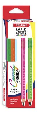 Lapiz Jumbo Negro Offi-Esco Colores Caja x 12