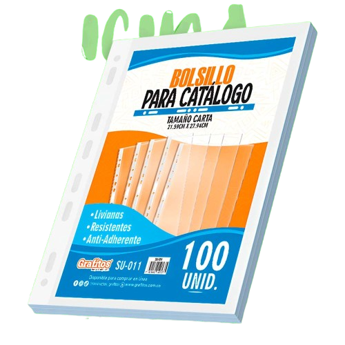 Bolsillo Catalogo Carta x 100 Unidades