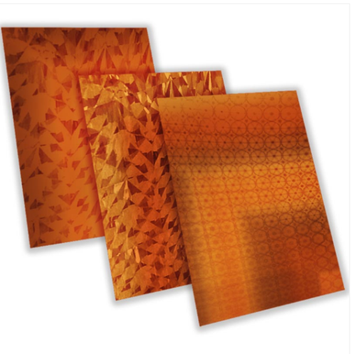 Papel Hologramico Naranja x 10