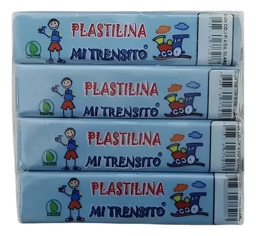 Plastilina Barra Azul Clara Paquete x 12