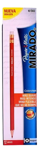 Lapiz Color Check Rojo Caja x 12