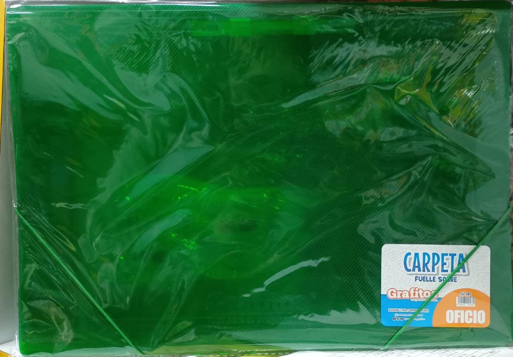 Carpeta Seguridad Plastica Oficio Verde