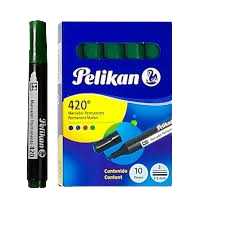 Marcador Permanente PK Verde 420 C*10