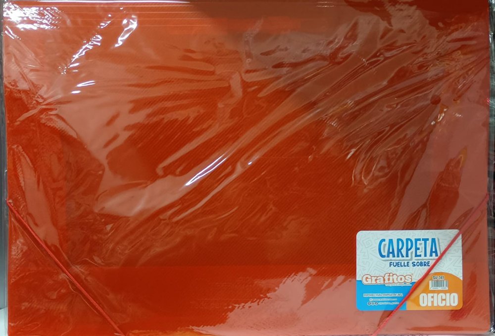 Carpeta Seguridad Plastica Oficio Roja