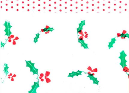 Papel Celofan Pliego Hojitas Navideñas x 25
