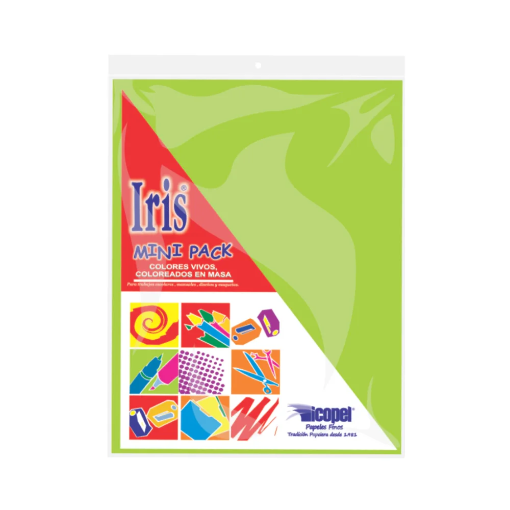 Papel Iris Carta Verde Claro Paquere x 20