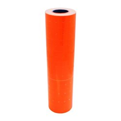 Rollo Tiqueteadora Naranja Neon Paquete x 10