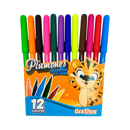 Plumon Lavable Economico Caja x 12