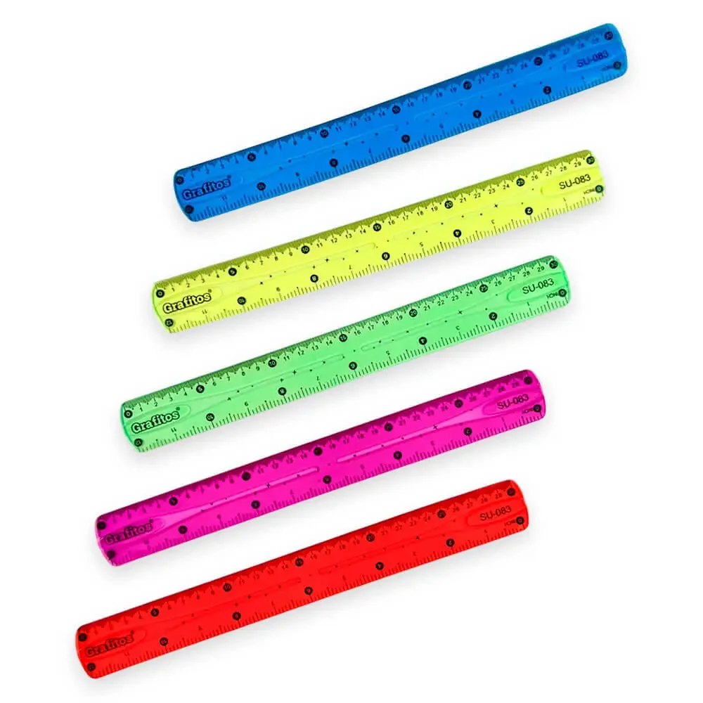 Regla Flexible 30cm x 6 Unidades