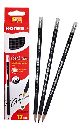 Lapiz Grafito Triangular Negro Caja x 12
