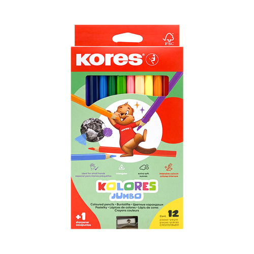 Colores Kores Jumbo Sencillo Caja x 12