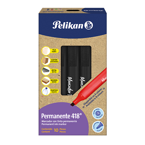 Marcador Negro Pelikan 418 Caja x 10