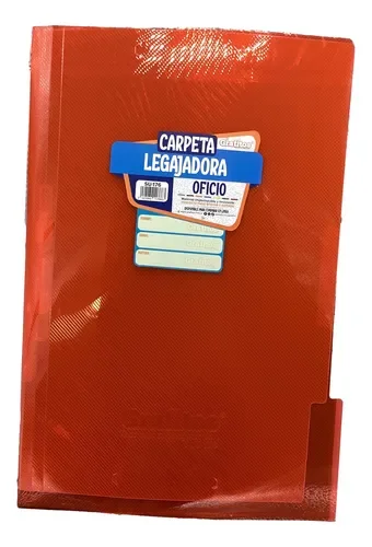 Carpeta Legajadora Plastica Oficio Naranja