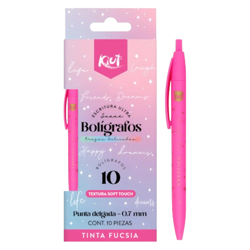 Esfero Kiut Semigel 0.7 RTFucsia/Rosado Caja x 10