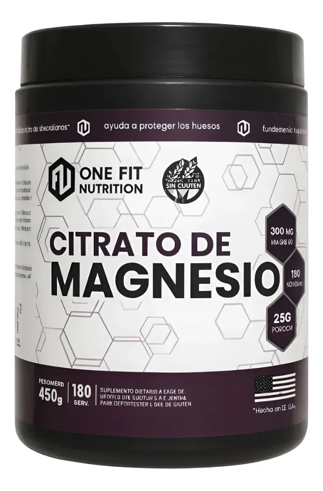 Citrato De Magnesio One Fit 180serv Sin Sabor 450gr Sin Sabor