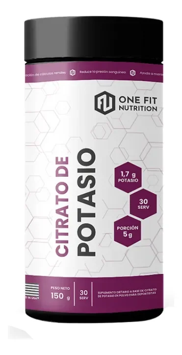 Citrato De Potasio One Fit 150grs 30 Servicios Sin Sabor