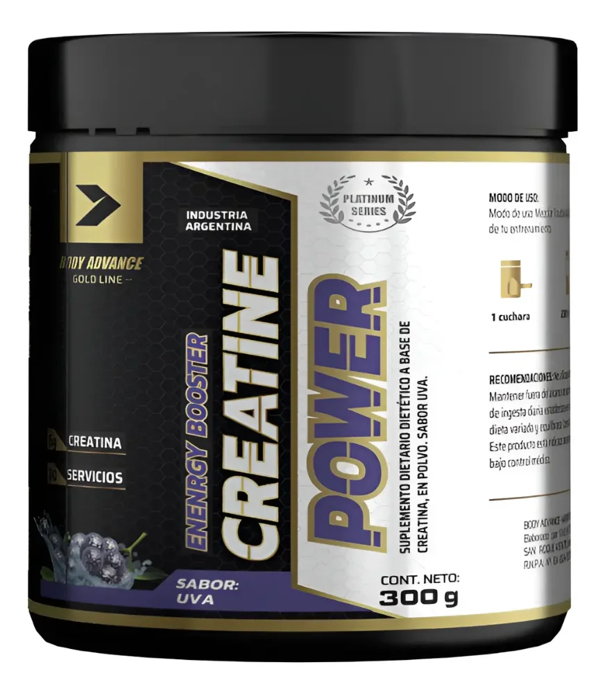 Creatina Micronizada Body Advance 300g Sabor uva 30 Porciones