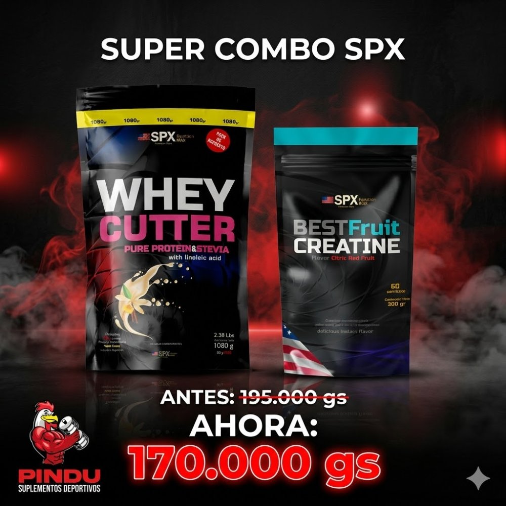 COMBO DE WHEY CUTTER SPX + CREATINA SPX 60 SERV