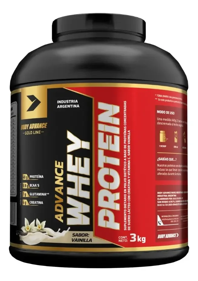 Proteína en Polvo Body Advance Whey Vainilla 3kg con Creatina