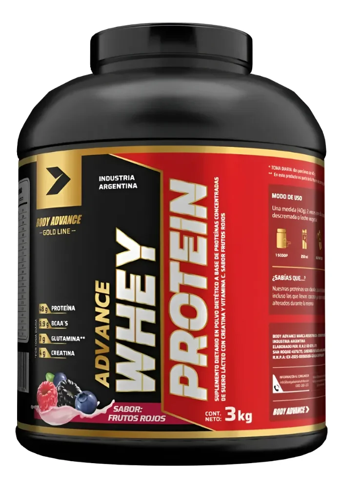 Proteína en Polvo Body Advance Whey frutos rojos 3kg con Creatina