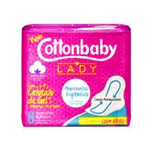 ABSORVENTE SUAVE C/ABAS 8UN LADY COTTONB