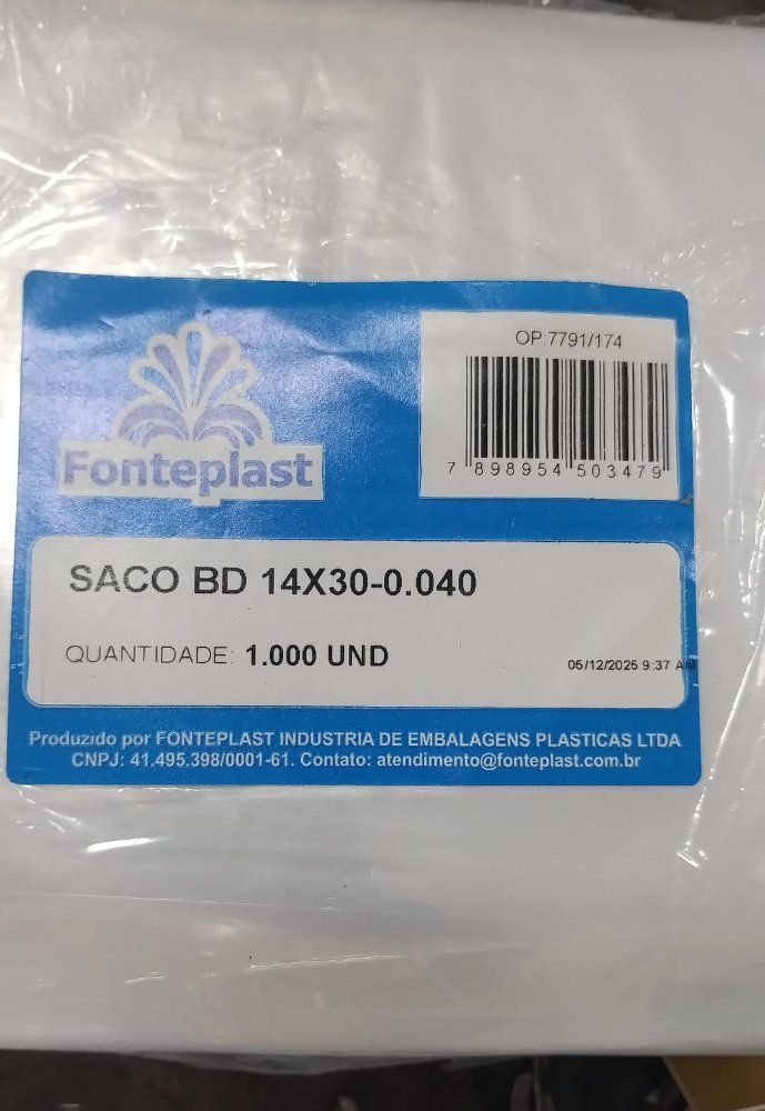 SACO BD 14X30  ESTREITO 100 UNID
