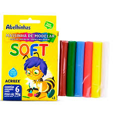 MASSA DE MODELAR 6 CORES SOFT ACRILEX