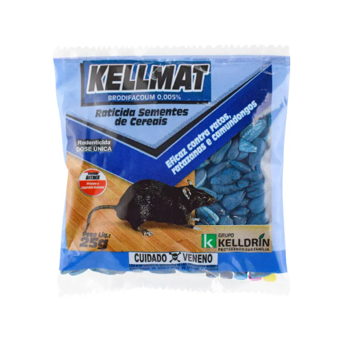 RATICIDA KELLMAT SEMENTES CEREAIS 25G KELLDRIN