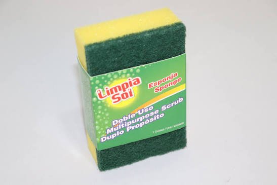 Brillo solar verde esponja chico
