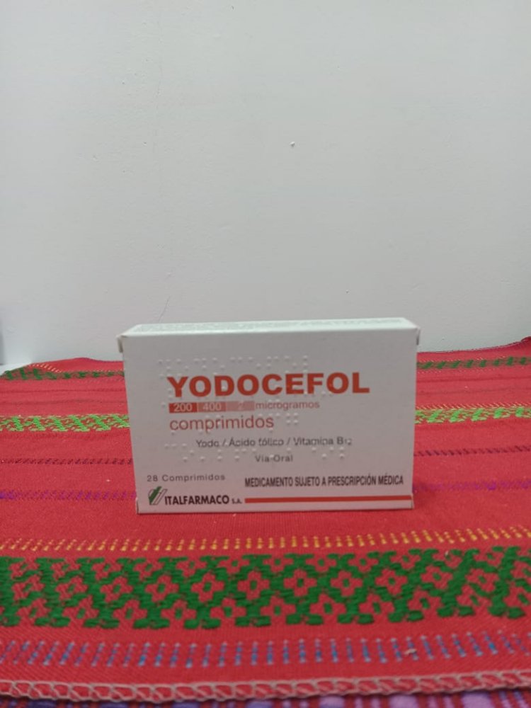 A-4   YODOCEFOL (28 TABLETAS) - VITAMINA B9 + B12 + KI2 +  LACTOSA. ITALFARMACO / MALLEN